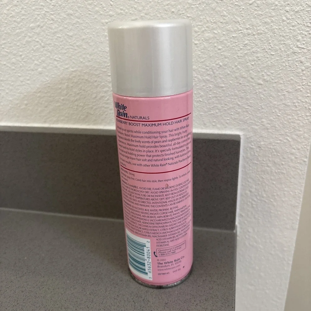 White Rain Pearberry Boost Hair Spray hairspray Max Hold Discontinued 7 OZ‎ 2002